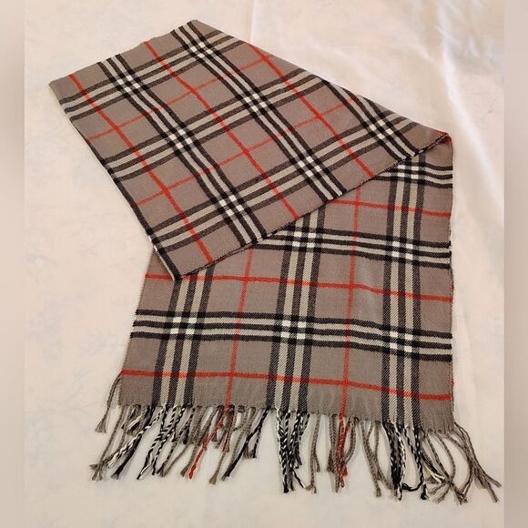 Plaid Fringe Winter Scarf Men's Women's Unisex - Picture 1 of 12